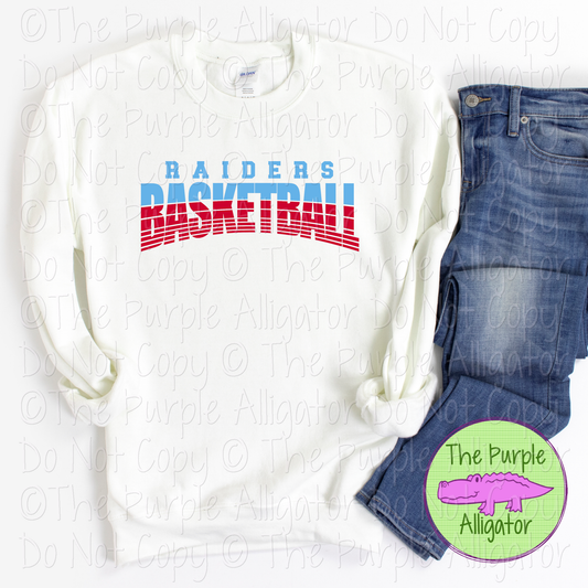 Raiders Basketball 40 - Vintage Arch Custom Basketball Spirit Wear Mascot Apparel 0624 TPA