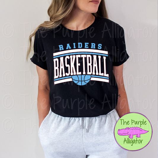 Raiders Basketball SC51 Mascot School Spirit - CHOOSE YOUR DESIGN COLORS (d2f TPA)