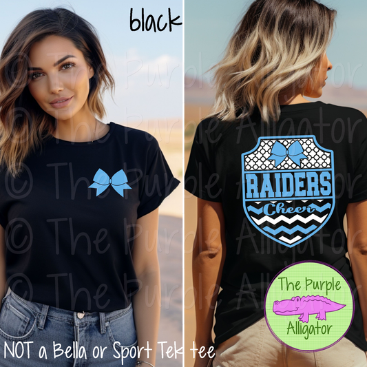 Raiders Cheer SC4 Mascot School Spirit Wear Team Swag - CHOOSE YOUR DESIGN COLORS (d2f TPA)