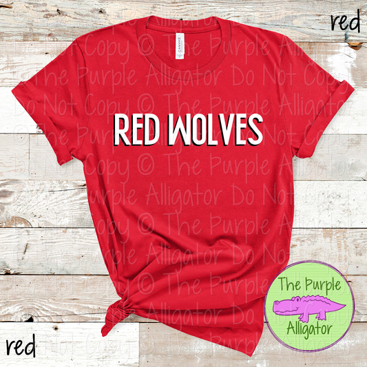 Red Wolves NF Two-Tone Offset Spirit Design | Bold Two-Color Offset Text Design | CHOOSE YOUR DESIGN COLORS 0825 (d2f TPA)