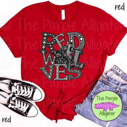 Red Wolves Faux Rhinestones (d2f TED)