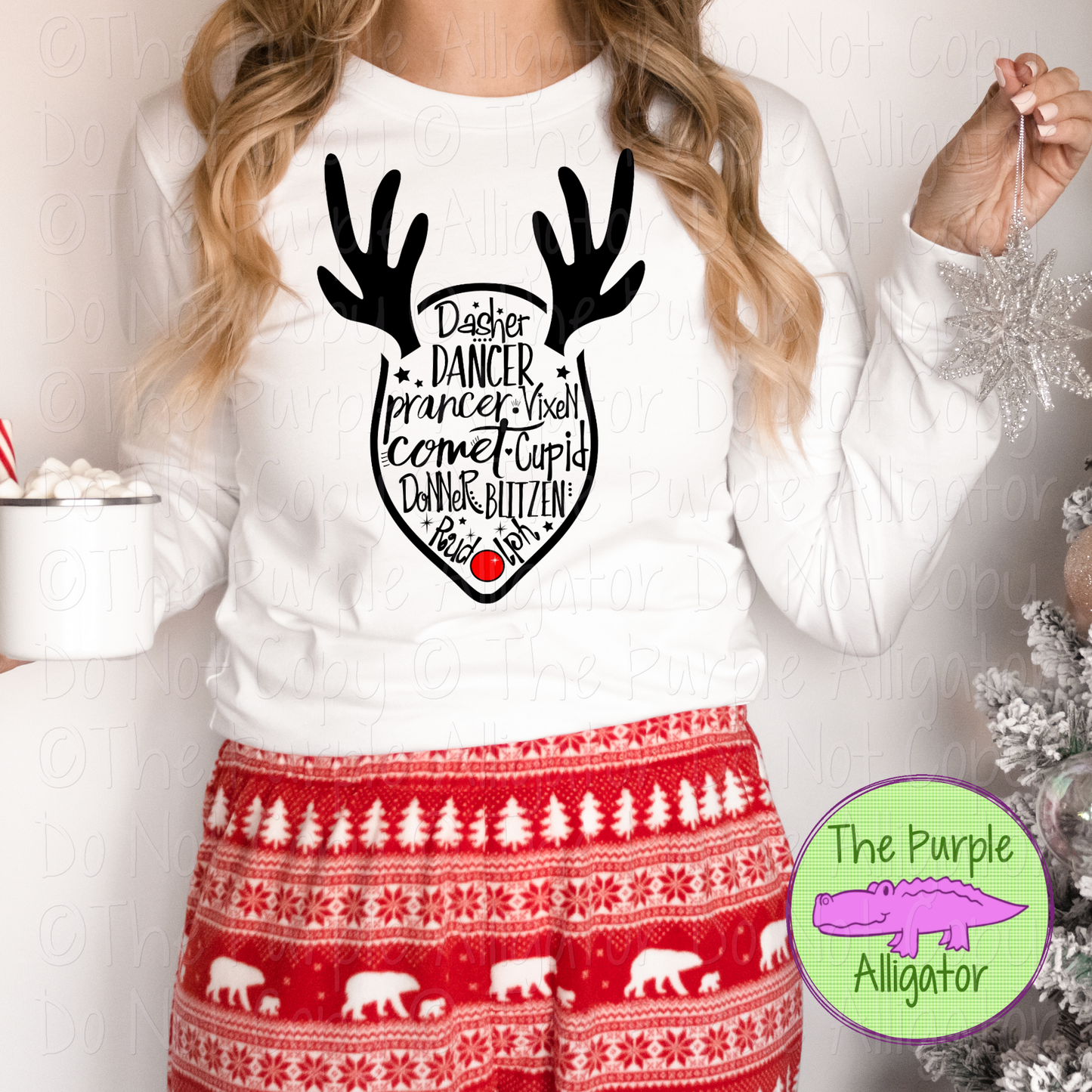 Reindeer Names Christmas Shirt, Reindeer Names Holiday Apparel, Rudolph Christmas Shirt, Christmas Reindeer Design 1216 OOD