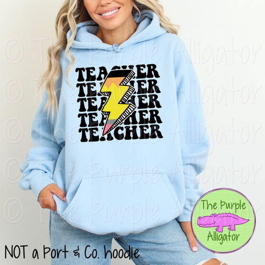 Retro Teacher Pencil Bolt 0924 (d2f RTD)