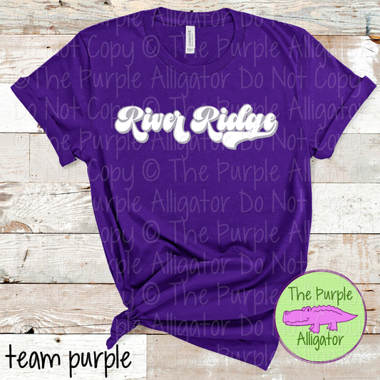 River Ridge B-Retro | Custom Retro School Spirit Wear for Students, Staff & Fans - CHOOSE YOUR DESIGN COLORS 0725 (d2f TPA)