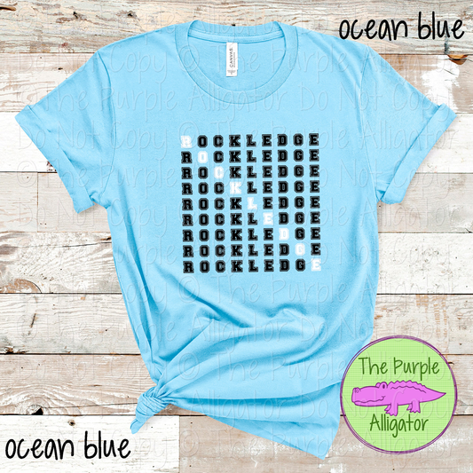 Rockledge 2 Color Stack Design | Custom Spirit Wear for Teachers, Students & Fans - CHOOSE YOUR DESIGN COLORS - 0725 (d2f TPA)