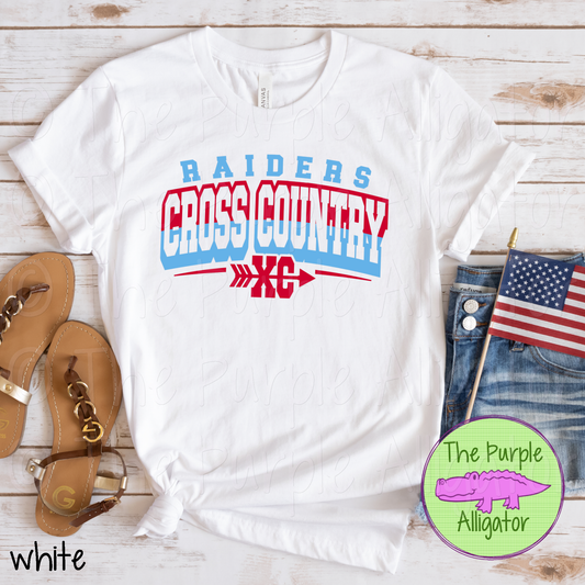 Raiders Cross Country SC17 Mascot School Spirit Wear Team Swag - CHOOSE YOUR DESIGN COLORS (d2f TPA)