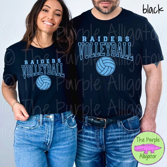 Raiders Volleyball SC49 Mascot School Spirit - CHOOSE YOUR DESIGN COLOR (d2f TPA)