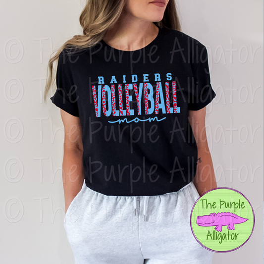 Raiders Volleyball Mom SC50 Mascot School Spirit - CHOOSE YOUR DESIGN COLORS (d2f TPA)