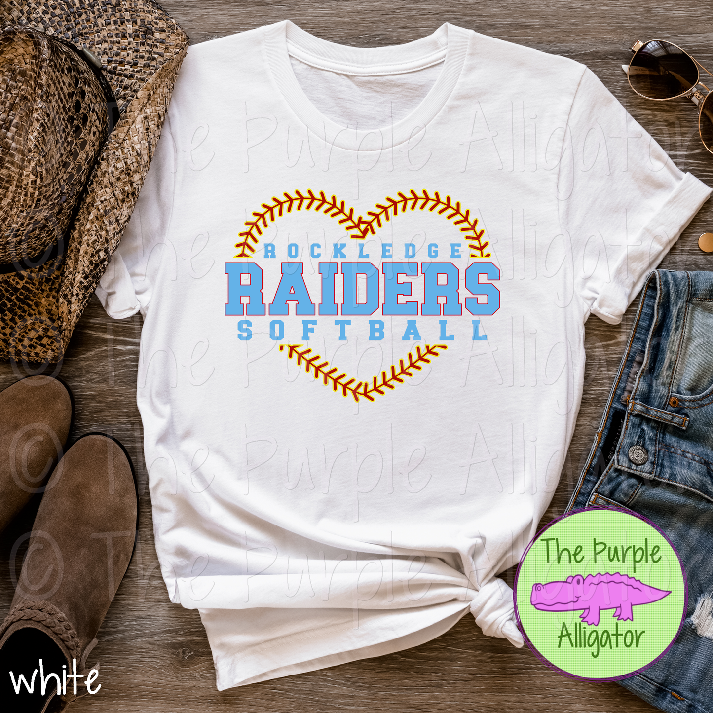 Rockledge Raiders Softball SC59 Mascot School Spirit - CHOOSE YOUR TEXT COLOR (d2f TPA)