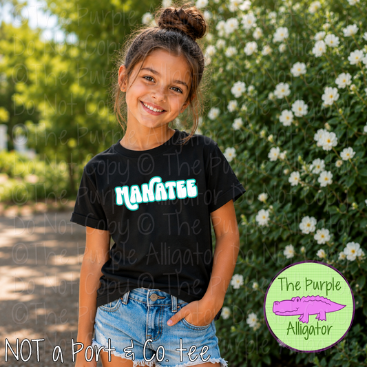 Manatee Retro Swash – Custom School Spirit Wear Mascot Apparel 0424 TPA