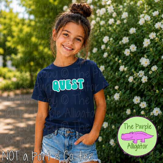 Quest Retro Swash – Custom School Spirit Wear Mascot Apparel 0424 TPA