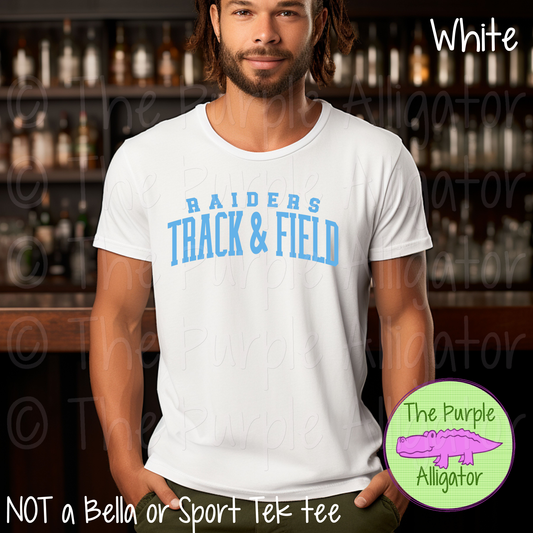 Raiders Track & Field SC20 Mascot School Spirit - CHOOSE YOUR DESIGN COLOR (d2f TPA)