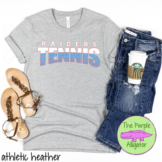 Raiders Tennis SC4 Mascot School Spirit - CHOOSE YOUR DESIGN COLORS (d2f TPA)