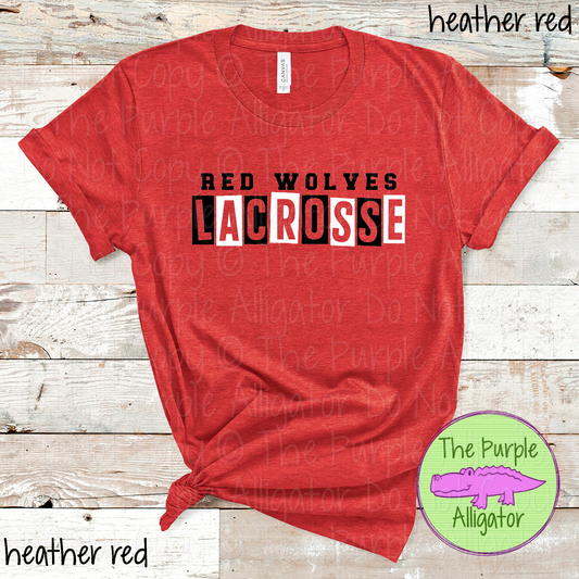 Red Wolves Lacrosse Halftime – The Halftime Series Custom Two-Color Mascot Lacrosse Spirit Wear 0626 TPA