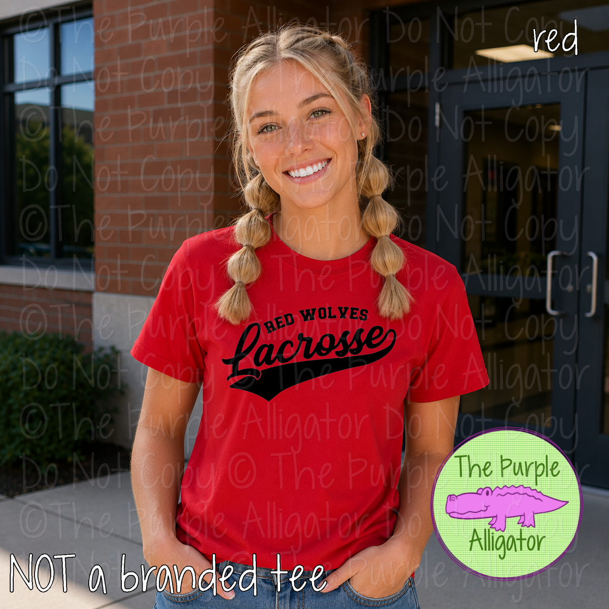 Red Wolves Lacrosse 10 – Classic Swash Custom Lacrosse Spirit Wear Mascot Apparel 1026 TPA