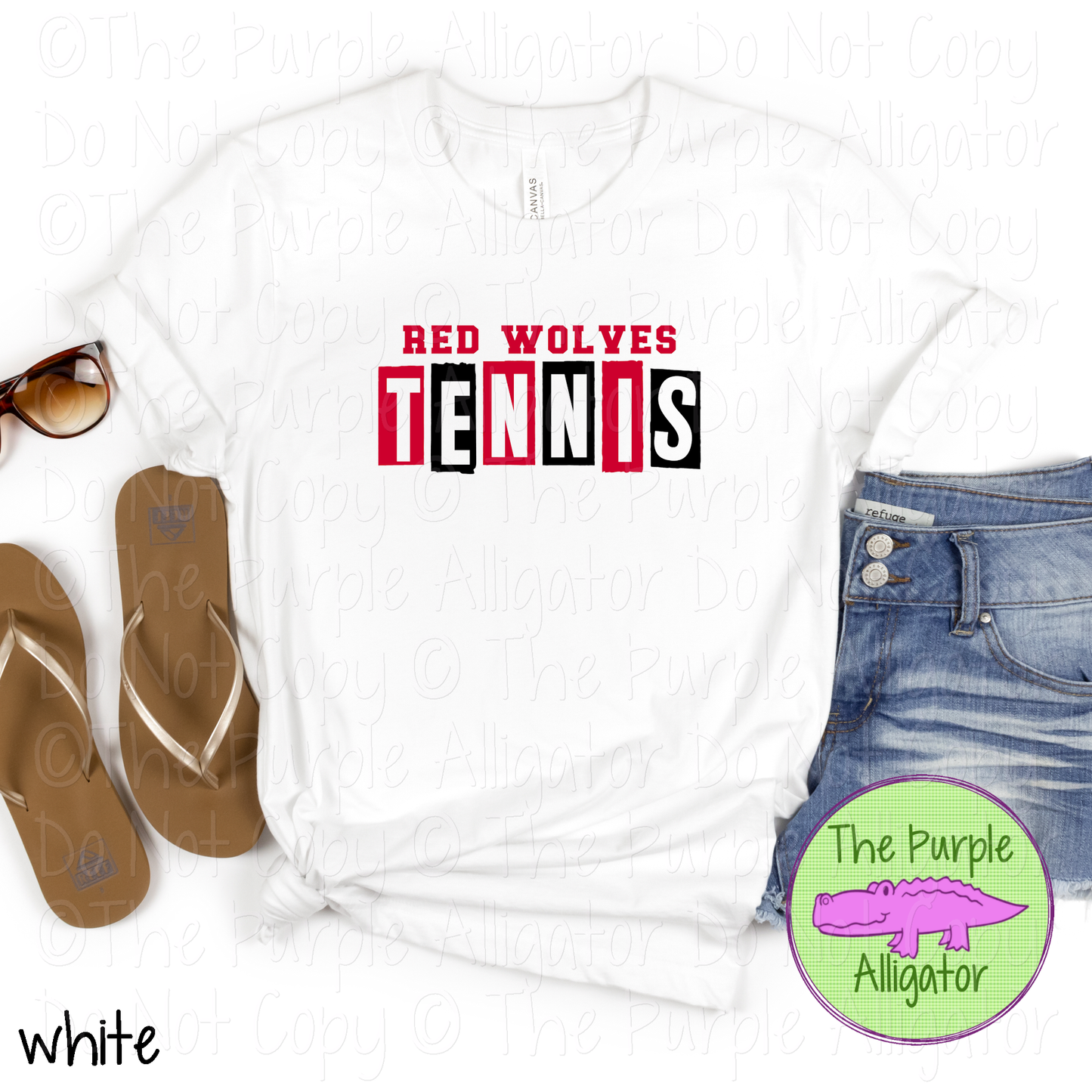 Red Wolves Tennis Halftime – The Halftime Series Custom Two-Color Mascot Tennis Spirit Wear 0626 TPA