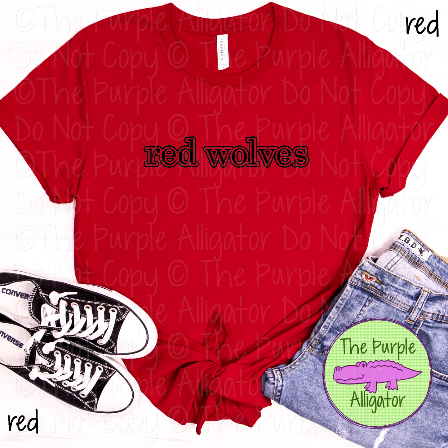 Red Wolves Legacy Outline - The Classic Series - Custom School & Mascot Spirit Wear Apparel 0626 TPA