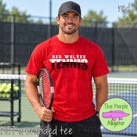 Red Wolves Tennis 4 - Vintage Arch Custom Tennis Spirit Wear Mascot Apparel 0724 TPA