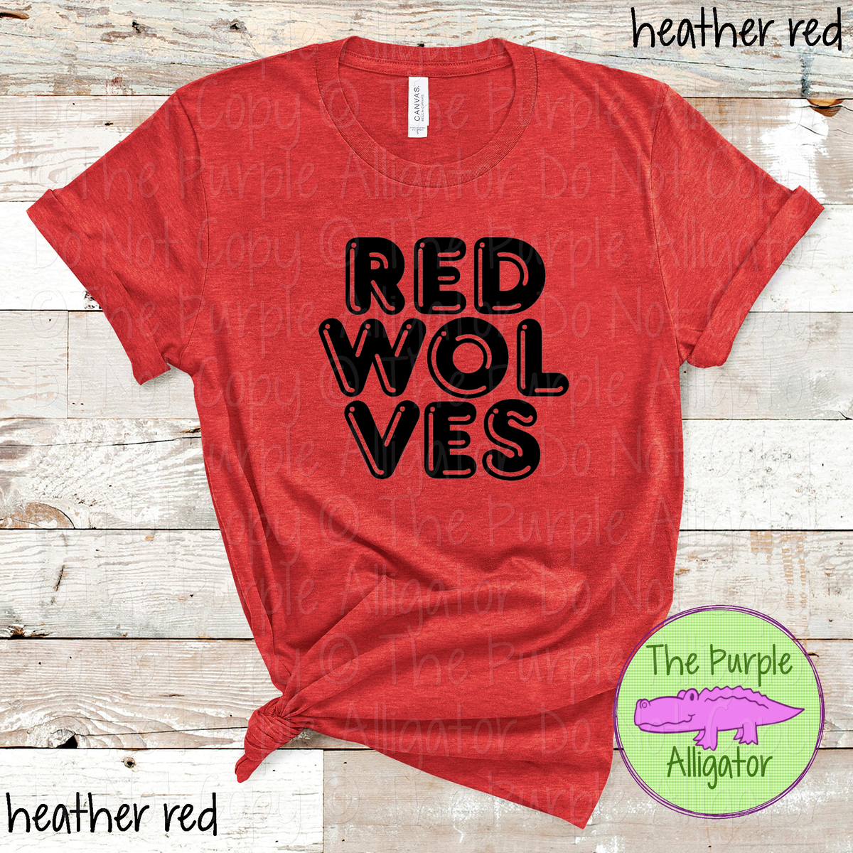 Red Wolves Bubble Roundabout – Custom Spirit Wear Mascot Apparel 0424 TPA