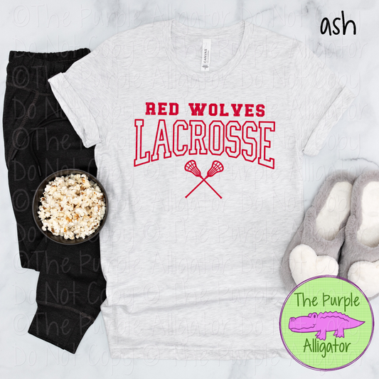 Red Wolves Lacrosse 4 - Custom Lacrosse Team Spirit Wear Mascot Apparel 0626 TPA