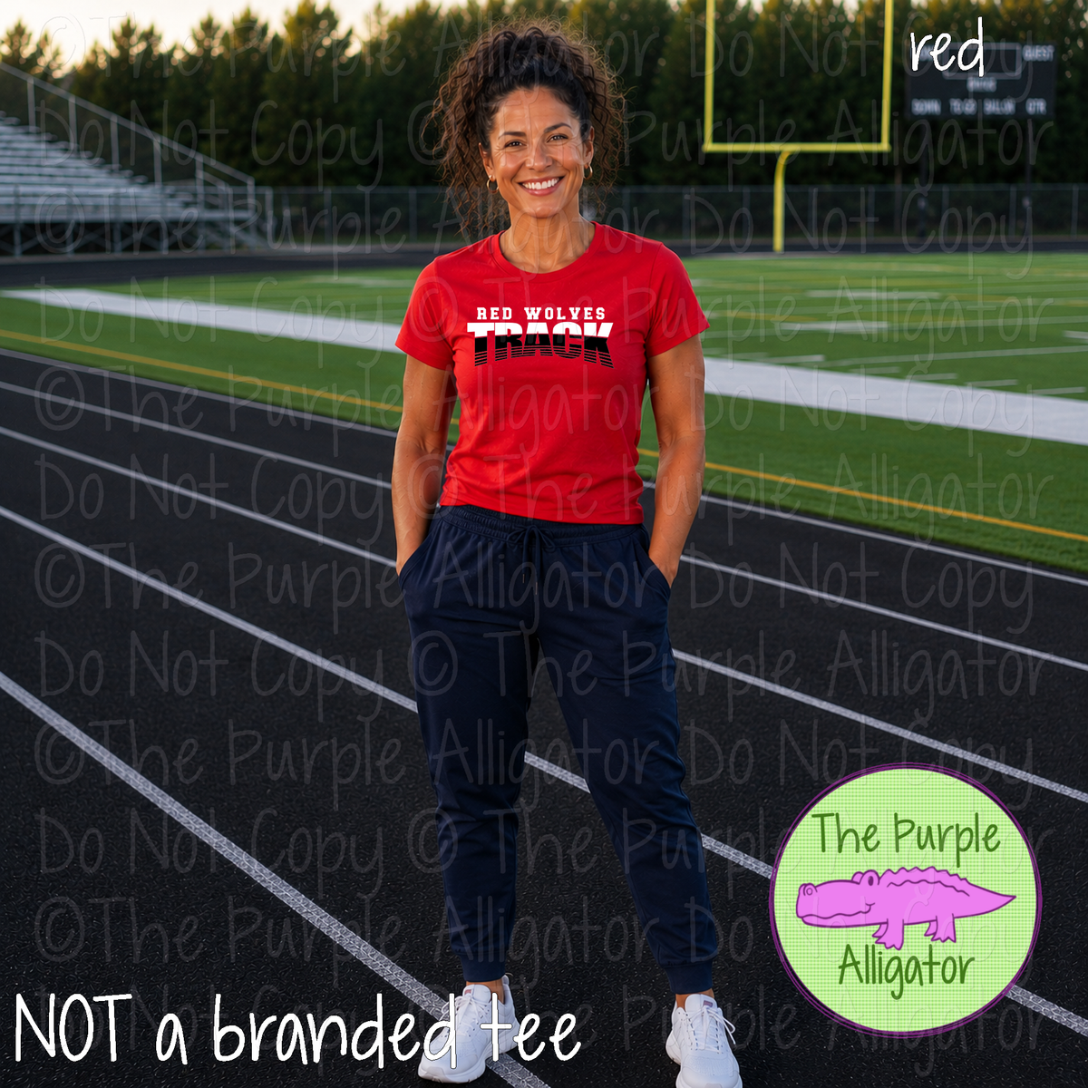 Red Wolves Track 4 - Vintage Arch Custom Track Spirit Wear Mascot Apparel 1026 TPA