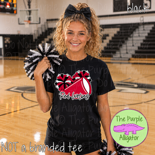 Red Wolves Spirit Shout – Custom Cheer Spirit Wear Mascot Apparel 0926 TPA