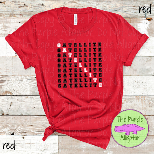 Satellite 2 Color Stack Design | Custom Spirit Wear for Teachers, Students & Fans - CHOOSE YOUR DESIGN COLORS - 0725 (d2f TPA)