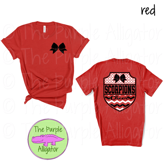 Scorpions Cheer SC4 Mascot School Spirit Wear Team Swag - CHOOSE YOUR DESIGN COLORS (d2f TPA)