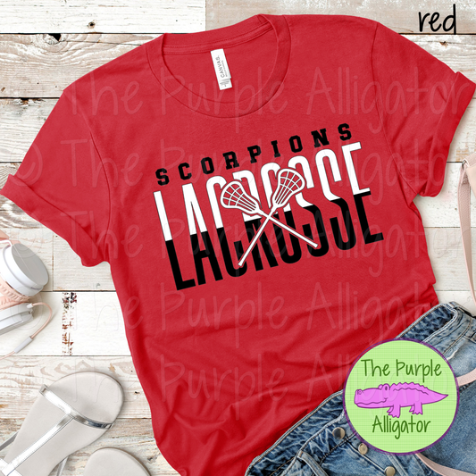 Scorpions Lacrosse SC19 Mascot School Spirit - CHOOSE YOUR DESIGN COLORS (d2f TPA)
