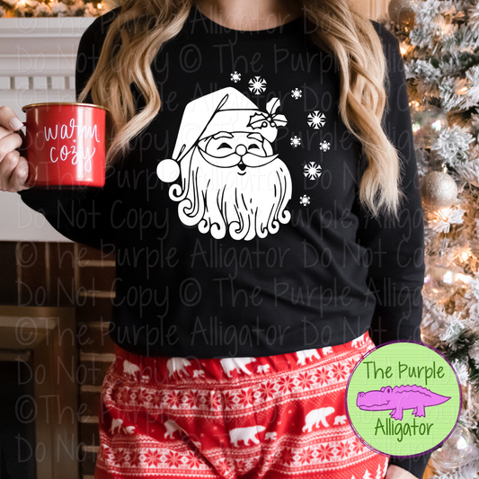 Santa Snow Christmas Shirt, Cute Santa Christmas Apparel, Whimsical Santa Holiday Shirt, Winter Christmas Apparel 0715 SD