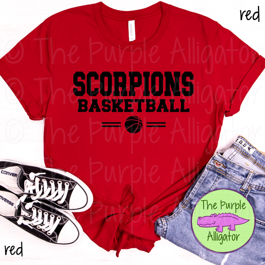 Scorpions Basketball SC6 Mascot School Spirit - CHOOSE YOUR DESIGN COLOR (d2f TPA)
