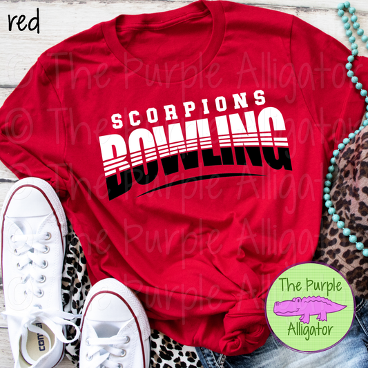 Scorpions Bowling SC1 Mascot School Spirit Wear Team Swag - CHOOSE YOUR DESIGN COLORS (d2f TPA)