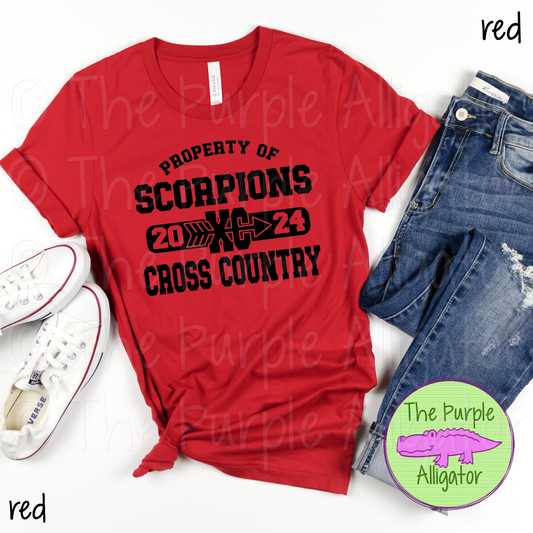 Scorpions Cross Country SC15 Mascot School Spirit - CHOOSE YOUR DESIGN COLOR (d2f TPA)