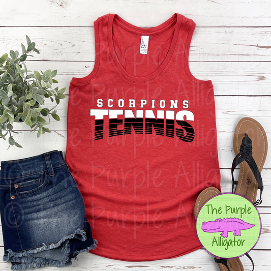 Scorpions Tennis SC4 Mascot School Spirit - CHOOSE YOUR DESIGN COLORS (d2f TPA)