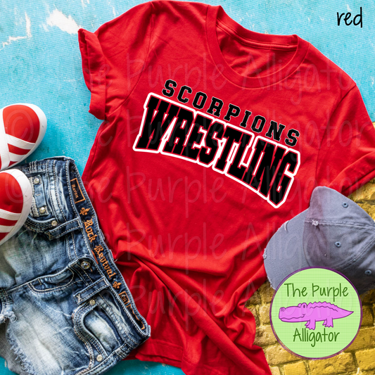 Scorpions Wrestling SC18 Mascot School Spirit - CHOOSE YOUR DESIGN COLORS (d2f TPA)