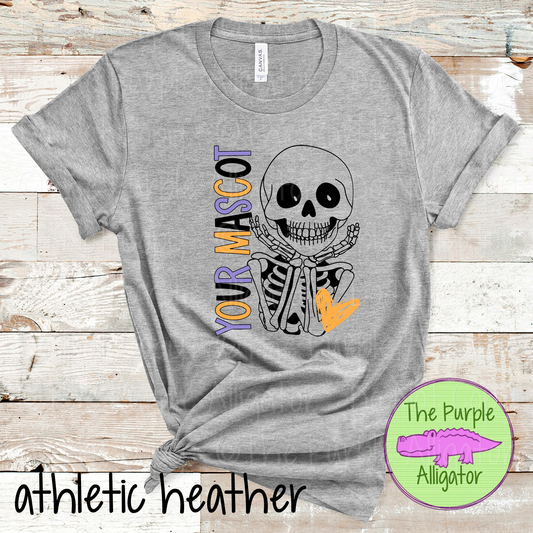 YOUR MASCOT Smiley Bones - Halloween Spirit Wear Skeleton Design - Cute Spooky School Shirt - 0925 (d2f TPA)