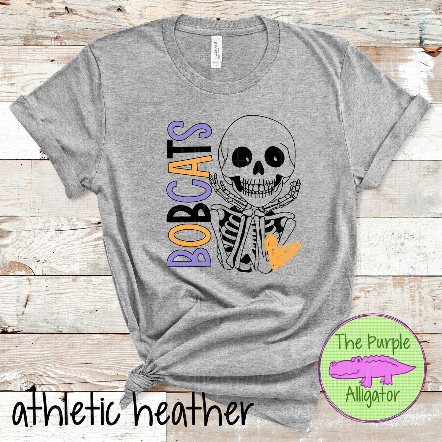 Bobcats Smiley Bones Halloween Mascot School Spirit Shirt Cute Skeleton Design Spooky Game Day Apparel 0925 TPA