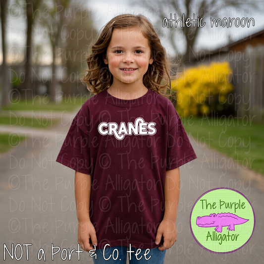 Cranes Softline Bold – Custom School Spirit Wear Mascot Apparel 0824 TPA