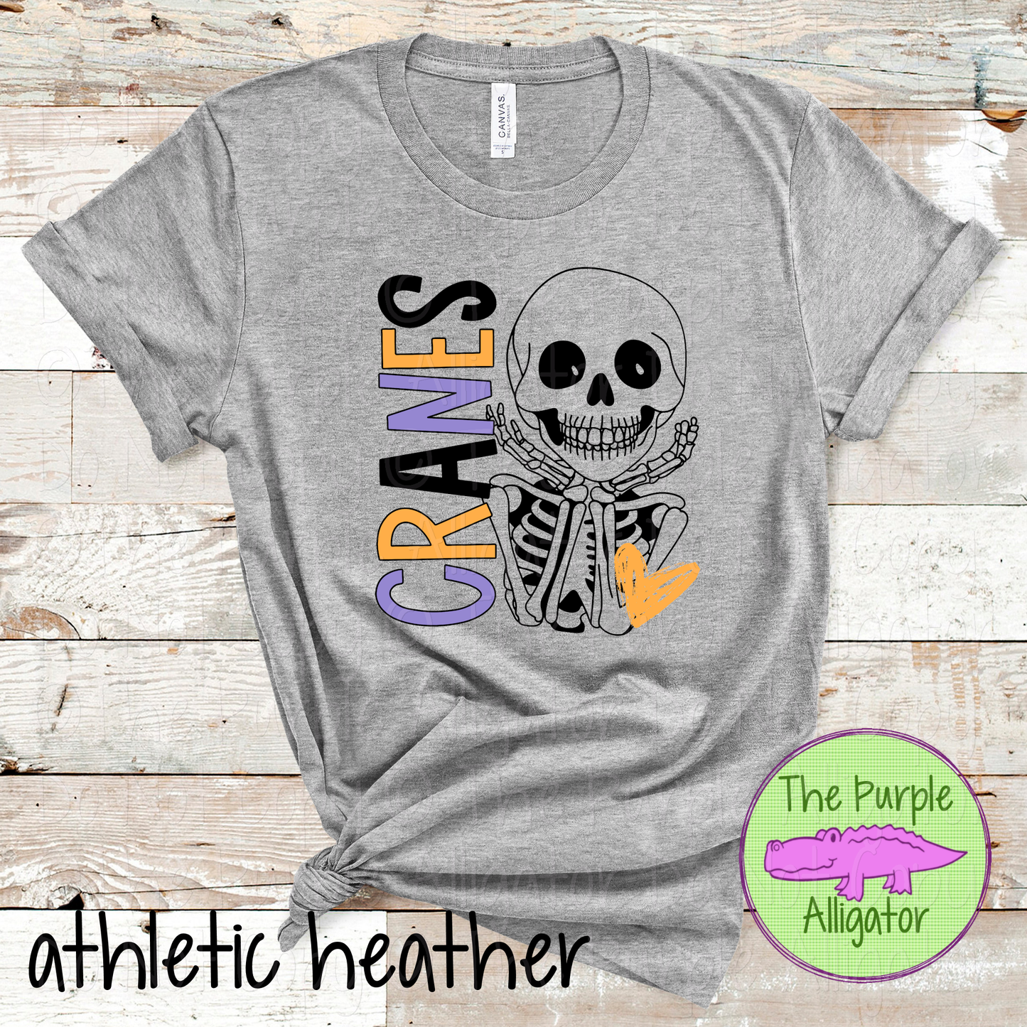 Cranes Smiley Bones Halloween Mascot School Spirit Shirt Cute Skeleton Design Spooky Game Day Apparel 0925 TPA
