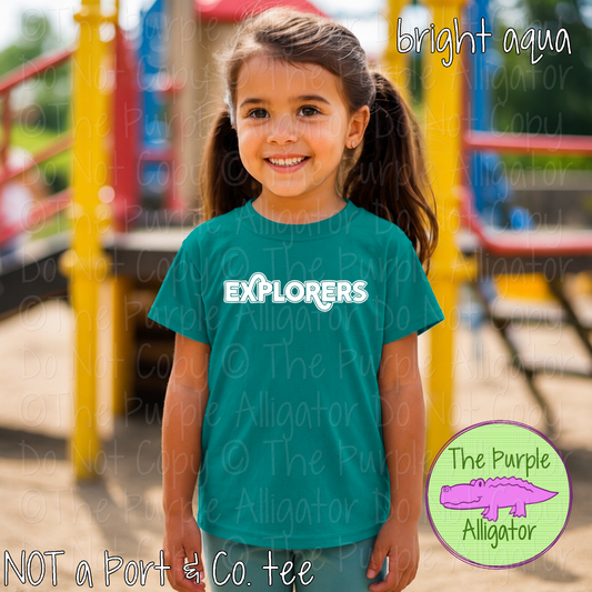 Explorers Softline Bold – Custom School Spirit Wear Mascot Apparel 0824 TPA