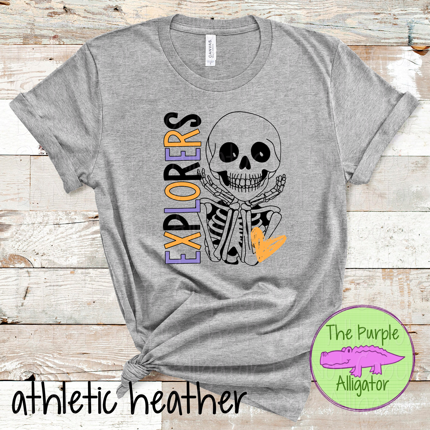 Explorers Smiley Bones Halloween Mascot School Spirit Shirt Cute Skeleton Design Spooky Game Day Apparel 0925 TPA