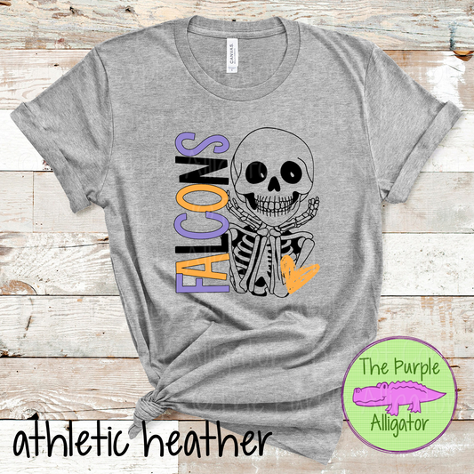 Falcons Smiley Bones - Halloween Spirit Wear Skeleton Design - Cute Spooky School Shirt - 0925 (d2f TPA)