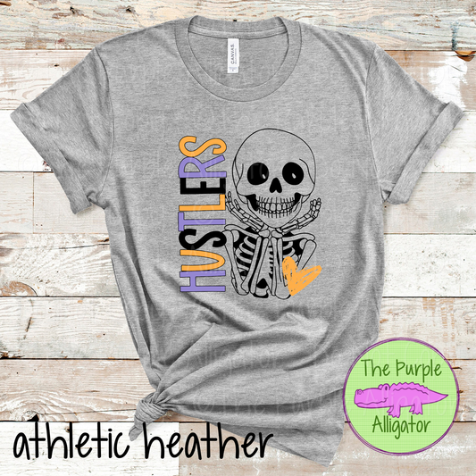 Hustlers Smiley Bones - Halloween Spirit Wear Skeleton Design - Cute Spooky School Shirt - 0925 (d2f TPA)