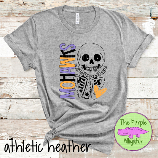 Mohawks Smiley Bones - Halloween Spirit Wear Skeleton Design - Cute Spooky School Shirt - 0925 (d2f TPA)