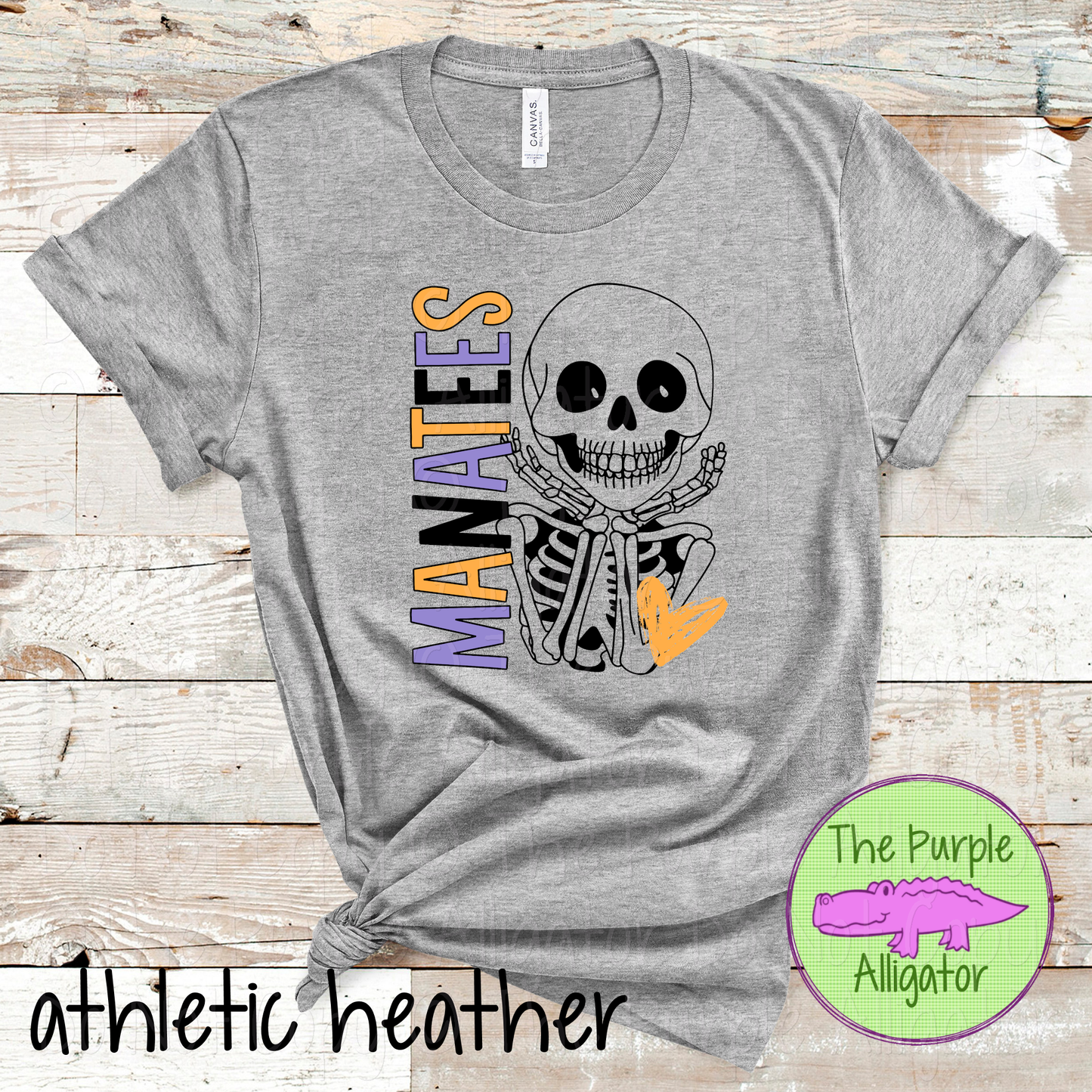 Manatees Smiley Bones Halloween Mascot School Spirit Shirt Cute Skeleton Design Spooky Game Day Apparel 0925 TPA
