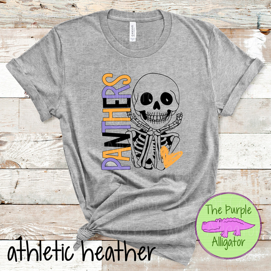 Panthers Smiley Bones - Halloween Spirit Wear Skeleton Design - Cute Spooky School Shirt - 0925 (d2f TPA)