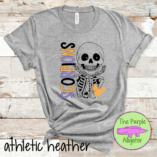 Scorpions Smiley Bones - Halloween Spirit Wear Skeleton Design - Cute Spooky School Shirt - 0925 (d2f TPA)