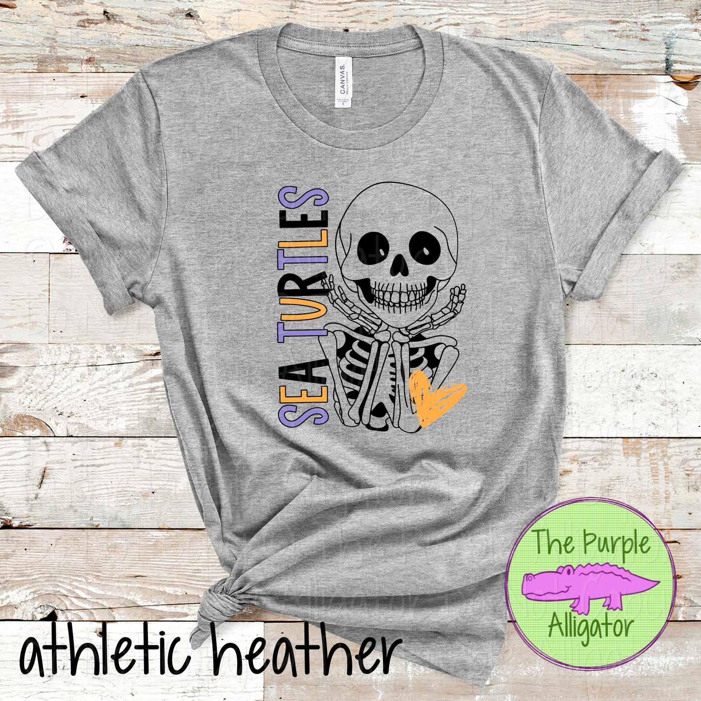 Sea Turtles Smiley Bones Halloween Mascot School Spirit Shirt Cute Skeleton Design Spooky Game Day Apparel 0925 TPA