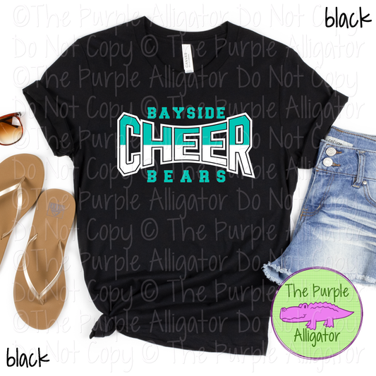 Bayside Bears Cheer Curve SC19 Mascot School Spirit Wear Team Swag - CHOOSE YOUR DESIGN COLOR - 0625 (d2f TPA)