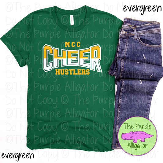 MCC Hustlers Cheer Curve SC19 Mascot School Spirit Wear Team Swag - CHOOSE YOUR DESIGN COLORS - 0625 (d2f TPA)